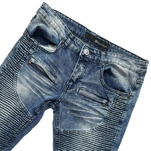 Rocawear Men's Dark Wash Jean Y2K 90s Denim Hip Hop Streetwear‎ Whiskered 32x32